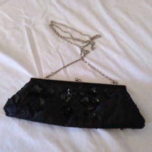 Exquisite Formal Evening Bag with Silver Chain
